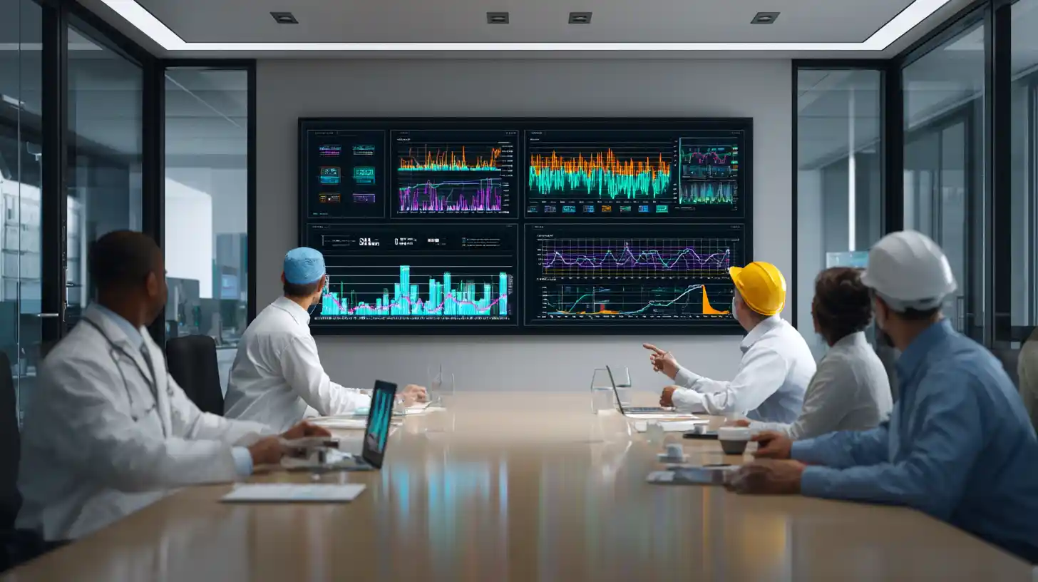 Digital marketing team analyzing performance metrics for client success