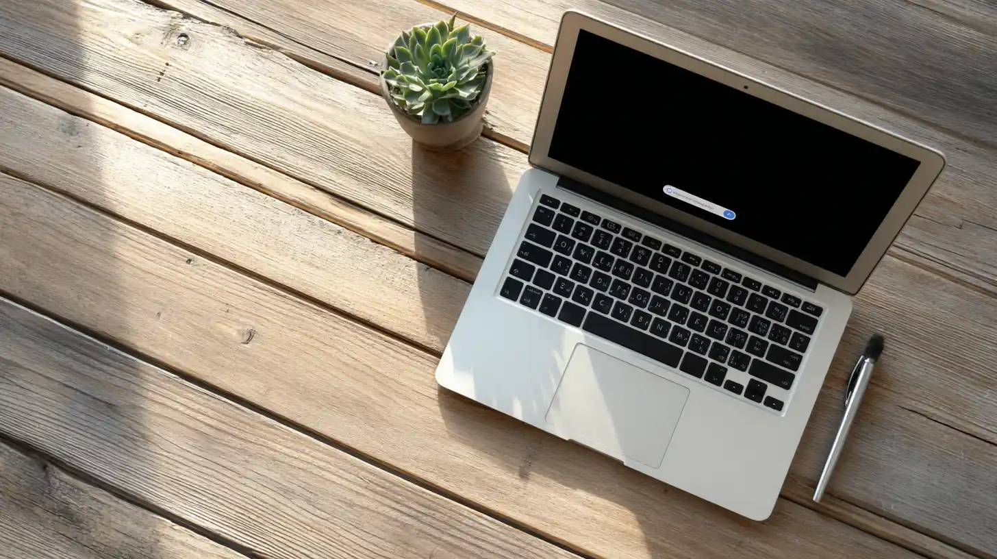 Laptop open on wood desk showing search results representing a contractor landing page built for local SEO